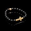 Pulseira masculina Urah de Pedra Preta (Dourada) - KEY DESIGN
