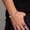 Pulseira Domond de Pedra Natural Howlita Branca-KEY DESIGN - Image 2